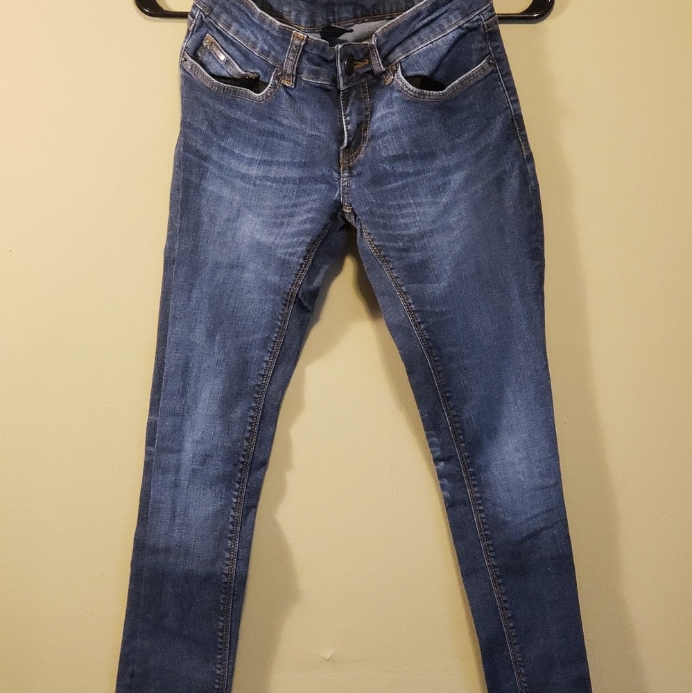 Womens dark blue denim jeans